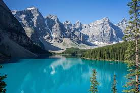 Pristine mountain lake in Canadian Rockies